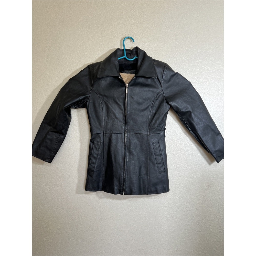 Vintage Oscar Piel  Jacket Women's Small Genuine Leather Black